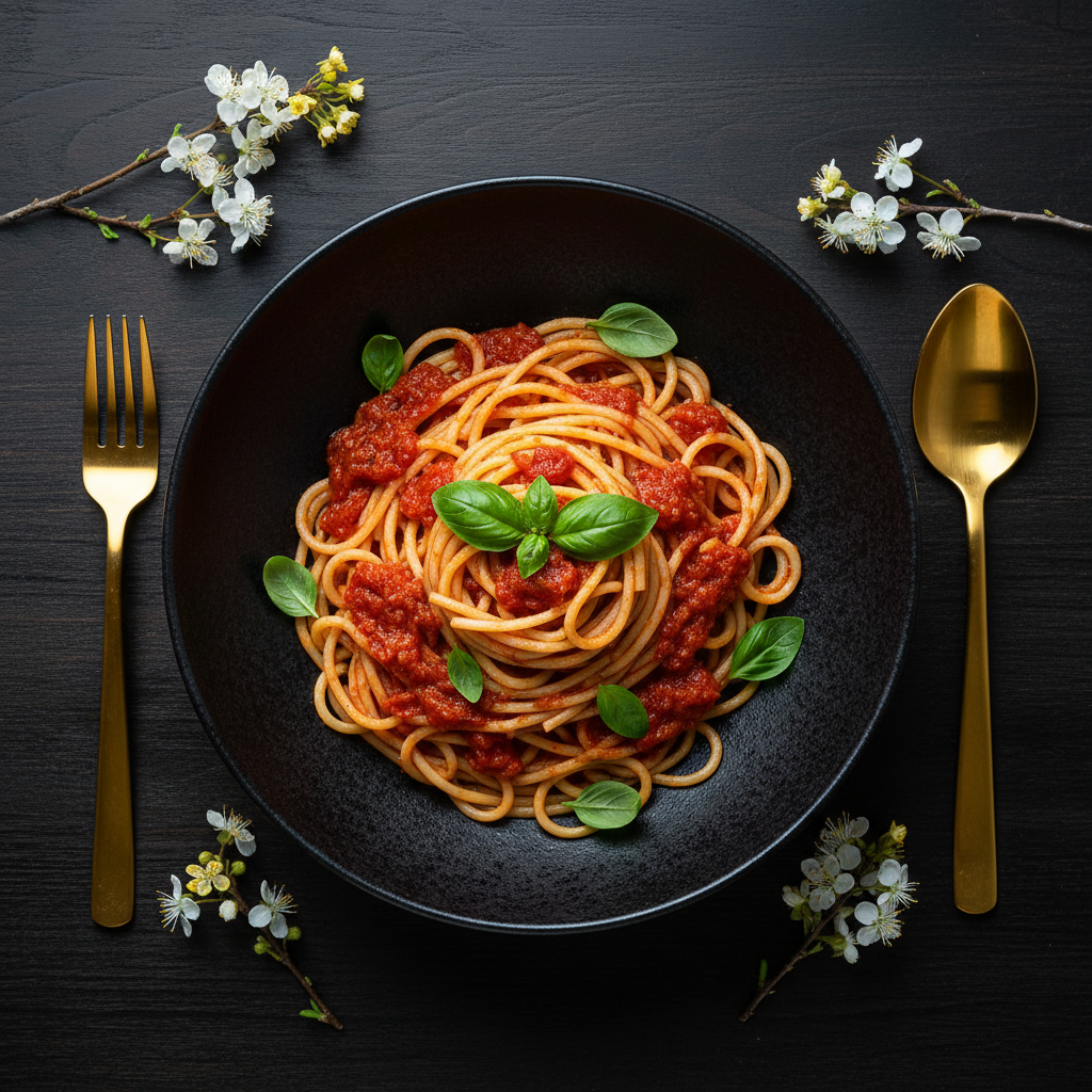 Spaghettis à la sauce tomate